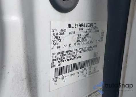 2009 Ford Expedition El Xlt z USA, uszkodzony, nr VIN 1FMFK16529EB27261